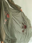 Women's Wedding Guest Floral Embroidered Deep V-Neck Maxi Dress
