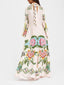 Women's Wedding Guest Floral Print Mock Neck Bell Sleeve Maxi Dress