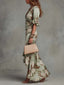 Women's Wedding Guest Floral Ruffle Sleeve Maxi Dress