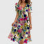Women's Wedding Guest Floral V-Neck Flutter Sleeve Flowy Midi Dress