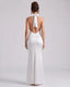 Women's Wedding Guest Halter Bodycon Maxi Dress