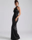 Women's Wedding Guest Halter Bodycon Maxi Dress