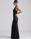 Women's Wedding Guest Halter Bodycon Maxi Dress