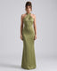 Women's Wedding Guest Halter Bodycon Maxi Dress