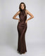 Women's Wedding Guest Halter Neck Backless Maxi Dress