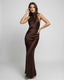 Women's Wedding Guest Halter Neck Backless Maxi Dress