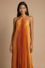 Women's Wedding Guest Halter Pleated Flowy Maxi Dress
