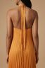 Women's Wedding Guest Halter Pleated Flowy Maxi Dress