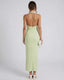 Women's Wedding Guest Halter Side Slit Midi Dress