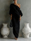 Women's Wedding Guest One Shoulder Long Sleeve Draped Maxi Dress