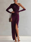 Women's Wedding Guest One Shoulder Ruched Maxi Dress