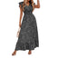 Women's Wedding Guest Polka Dot Ruffle Sleeve V-Neck Maxi Dress