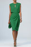 Women's Wedding Guest Ruched Keyhole Neck Midi Dress