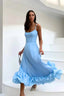 Women's Wedding Guest Ruffle Hem Cami Midi Dress