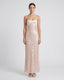 Women's Wedding Guest Sequin Strapless Column Maxi Dress
