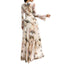 Women's Wedding Guest Tie-Dye Mesh Flowy Long Sleeve Maxi Dress