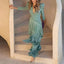 Women's Wedding Guest V-Neck Long Sleeve Formal Maxi Dress
