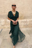 Women's Wedding Guest V-Neck Wrap Maxi Dress