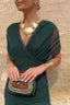 Women's Wedding Guest V-Neck Wrap Maxi Dress