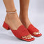 Women's Chic Block Heel Slip On Sandals