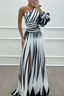 Women's Chic Striped One Shoulder Maxi Dress