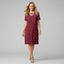 Women's Tiered Round Neck Short Sleeve Asymmetrical Midi Dress