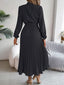 Women’s Long Sleeve Pleated Midi Dress