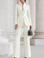 Women's Elegant Stand Collar Blazer & Trousers Set