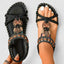 Women's Bohemian Red T-Strap Sandals