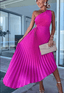 Women's Elegant One Shoulder Pleated Maxi Dress