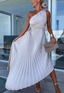 Women's Elegant One Shoulder Pleated Maxi Dress