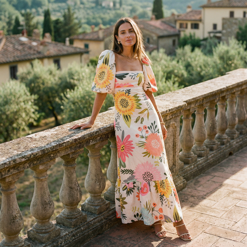cream floral anya midi dress product info and reviews Anya Dress