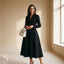 Women’s Formal Long Sleeve Pocket Midi Dress