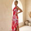 Women’s Red Vibrant Pleated Summer Maxi Dress