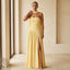 Women's Scarf Neck Strapless Side Slit Maxi Dress