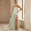Women's Scarf Neck Strapless Side Slit Maxi Dress