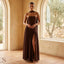 Women's Scarf Neck Strapless Side Slit Maxi Dress