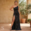 Women's One-Shoulder Satin Side Slit Maxi Dress
