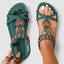 Women's Bohemian Red T-Strap Sandals
