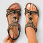 Women's Bohemian Red T-Strap Sandals