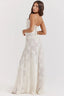 Women's Flowy Open Back Adjustable Straps Long Summer Dress