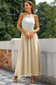 Women's Wedding Guest Halter Maxi Dress