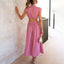 Women's Sleeveless Mock Neck Side Cutouts Maxi Dress