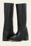 Women's Classic Knee-High Round-Toe Block-Heel Western Boots